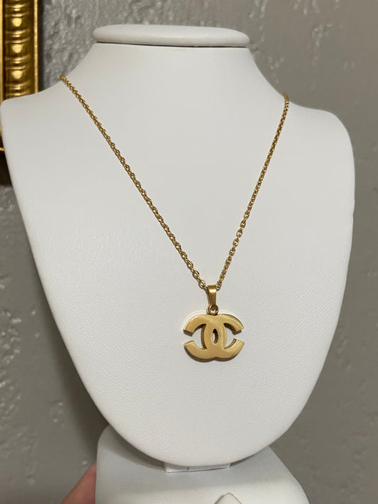 Gold CC Stainless Steel Necklace