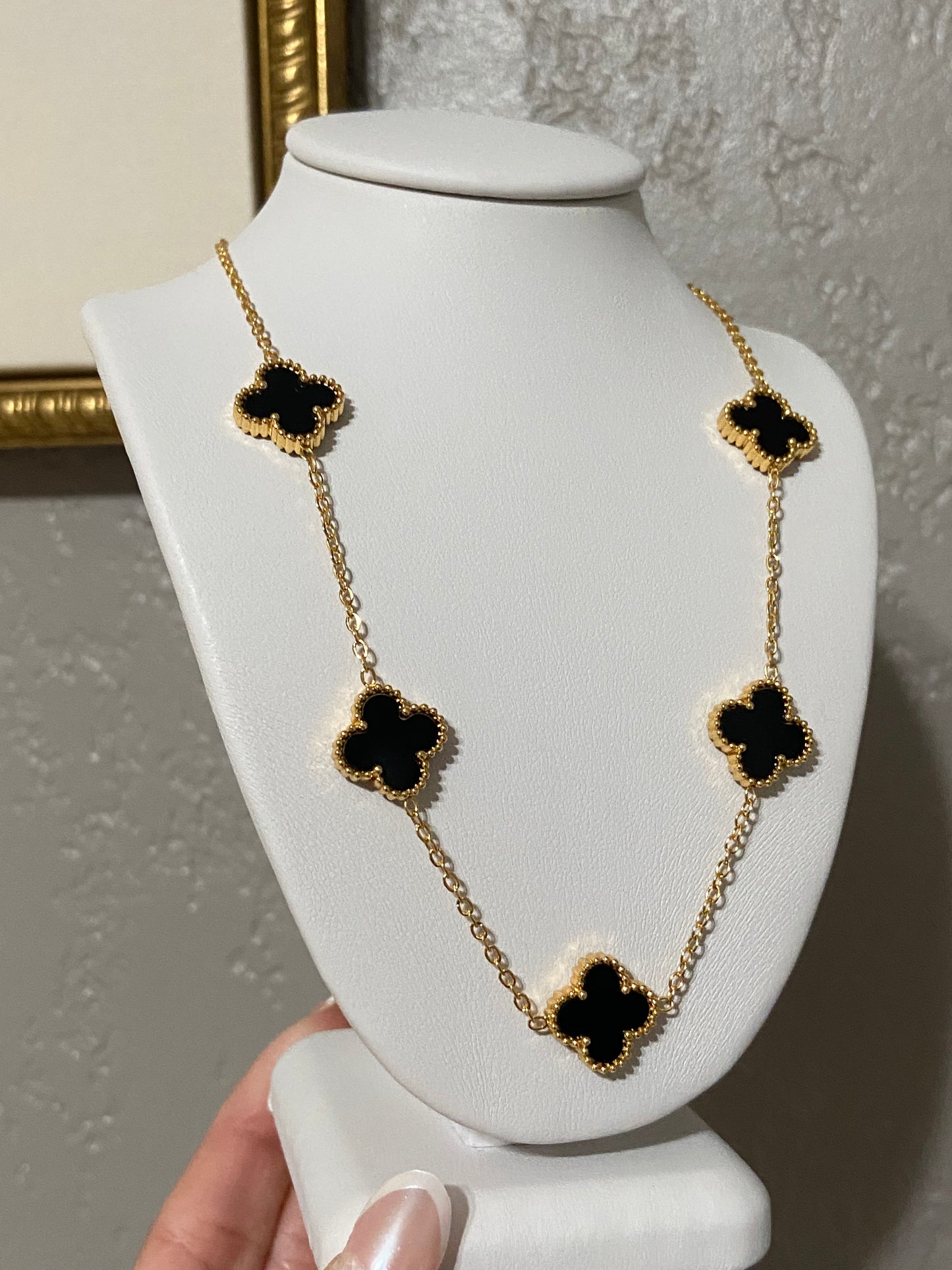 Clovers Stainless Steel Gold Necklace