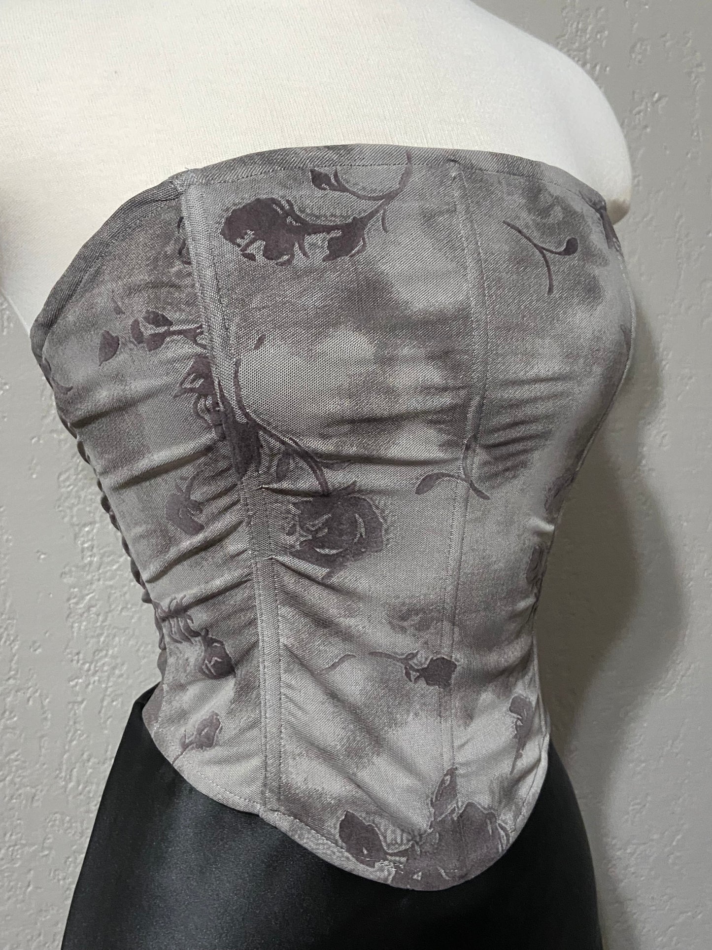 Charcoal Lace Up Corset