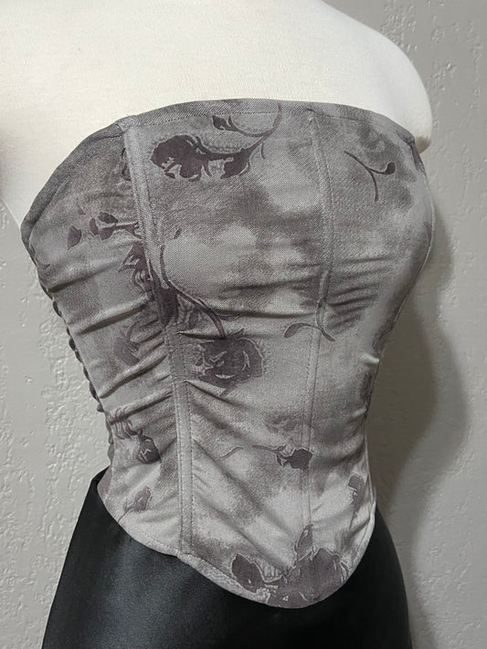 Charcoal Lace Up Corset