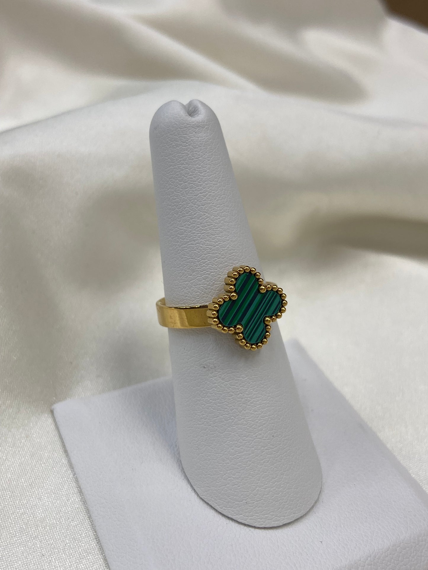 Clover Stainless Steel Gold Ring