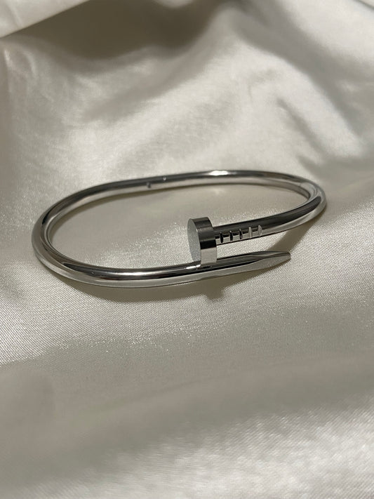 Nailed It Silver Stainless Steel Bracelet
