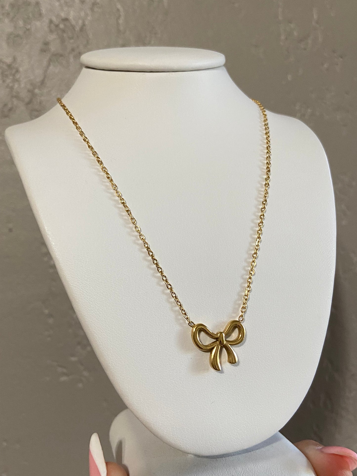 Dainty Bow Stainless Steel Necklace