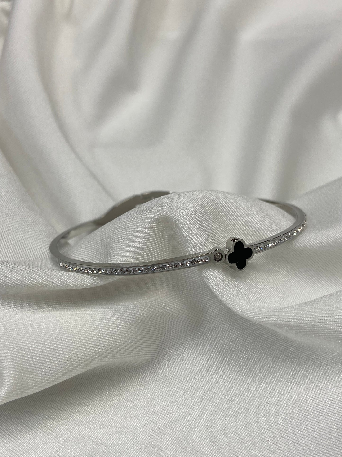 Black Clover Stainless Steel Silver Bracelet
