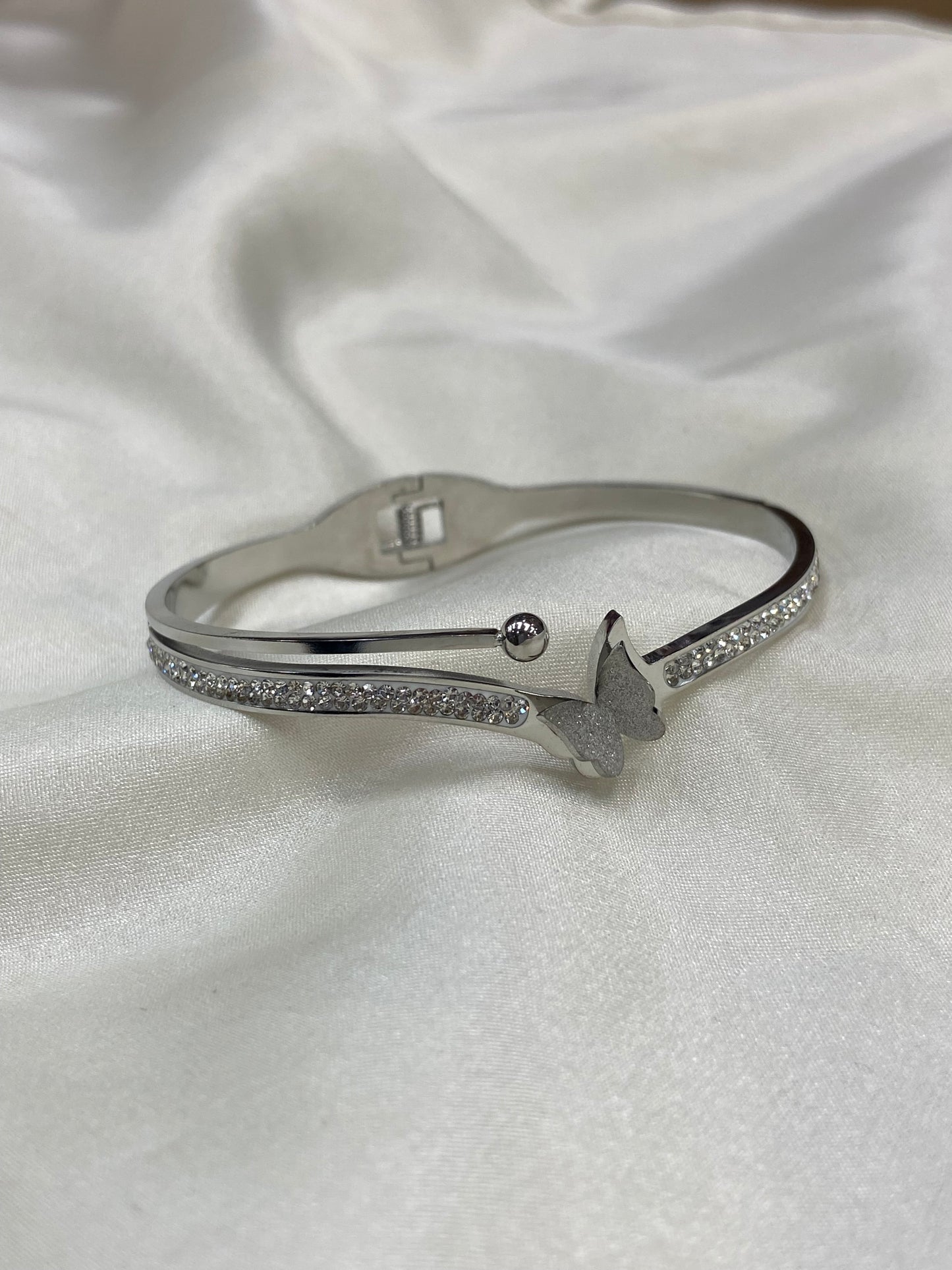 Butterfly CZ Stainless Steel Bracelets