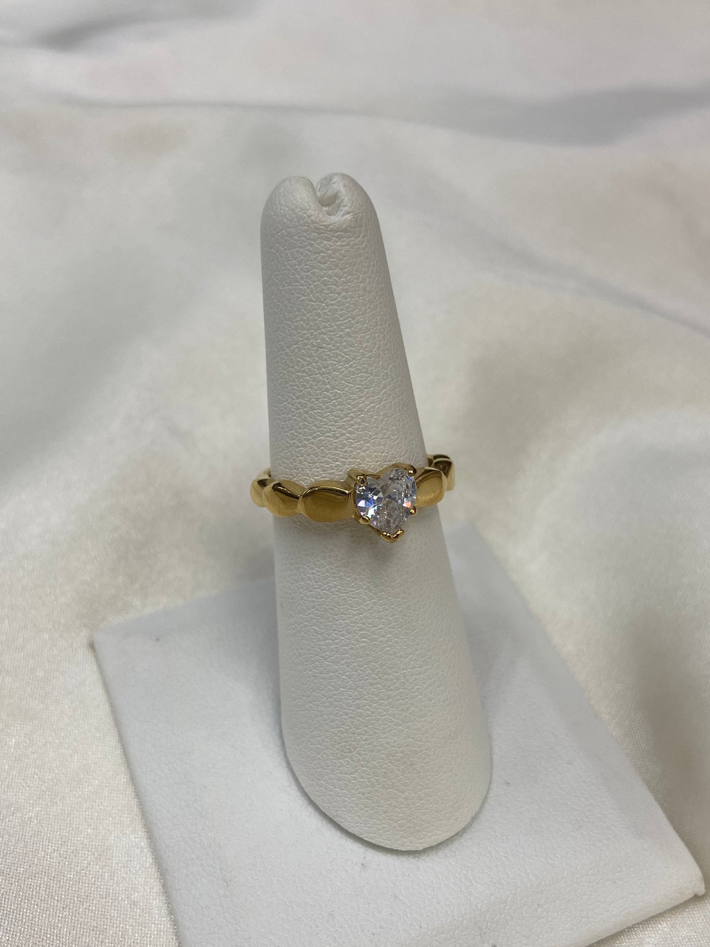 Heart CZ Stainless Steel Ring