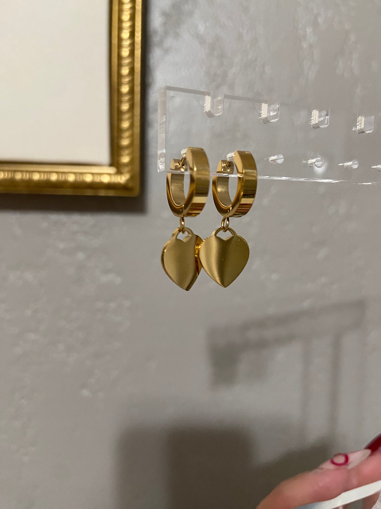 Tiff & Co Stainless Steel Gold Huggie Earrings