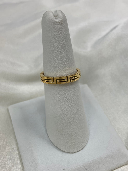 Fend Stainless Steel Gold Ring