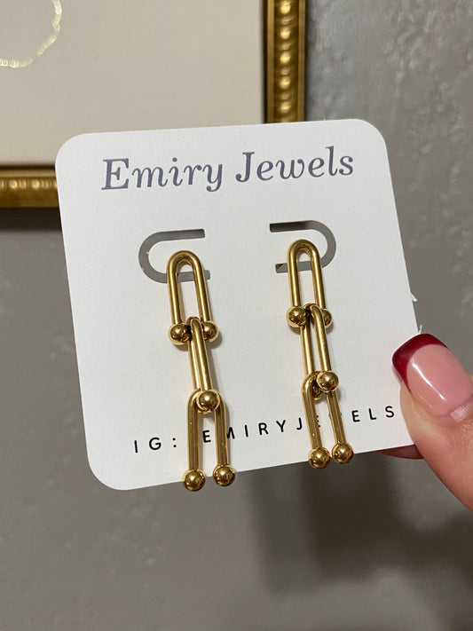 Tiff & Co Stainless Steel Drop Earrings