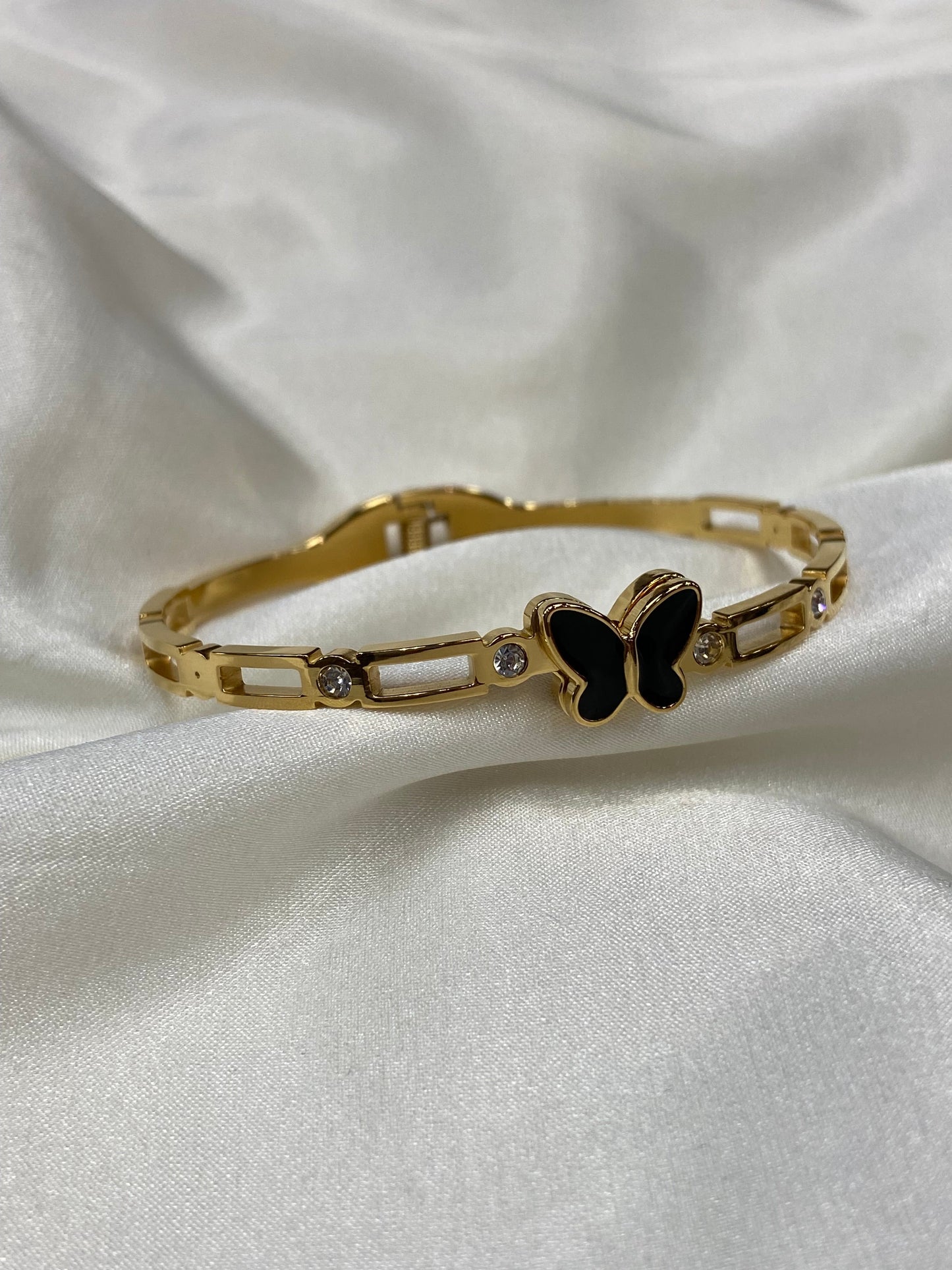 Butterfly CZ Stainless Steel Bracelets