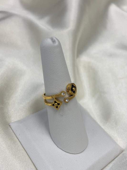 Gold LV Stainless Steel Ring