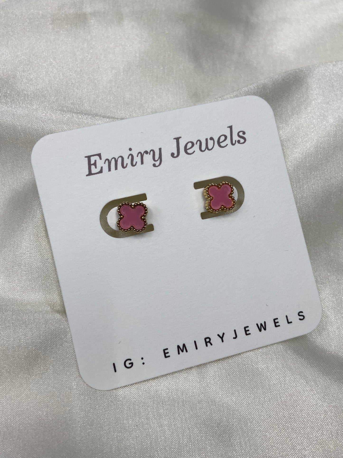 V C A Mini Clover Stainless Steel Gold Earrings