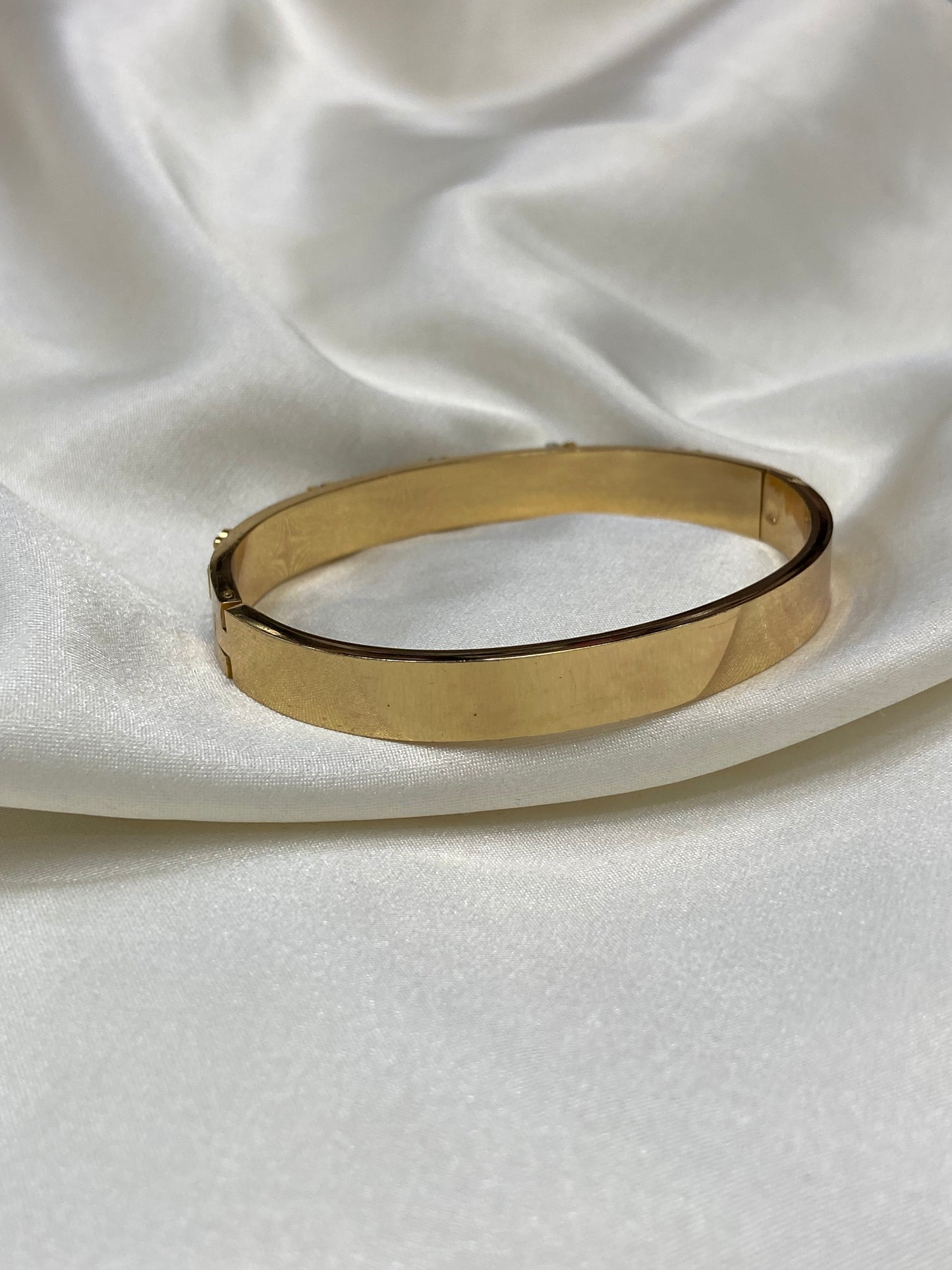 Black Tory B Stainless Steel Gold Bangle