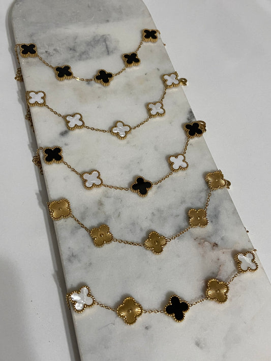 V C A Clover Stainless Steel Gold Bracelets