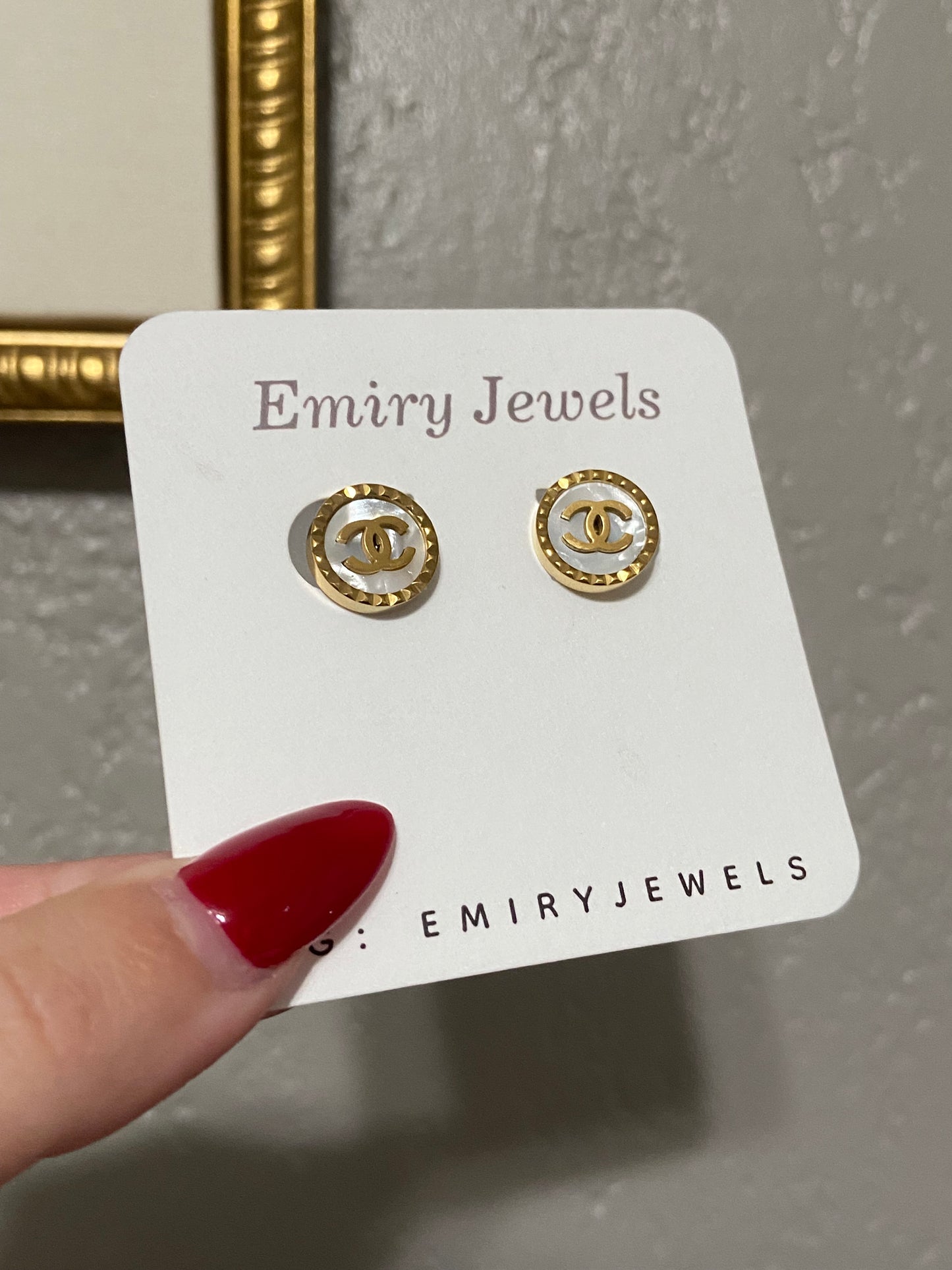 CC Stainless Steel Gold Earrings