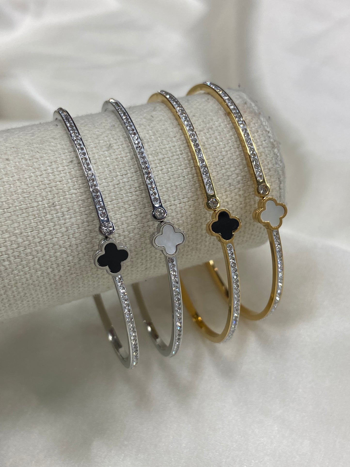 Black Clover Stainless Steel Silver Bracelet