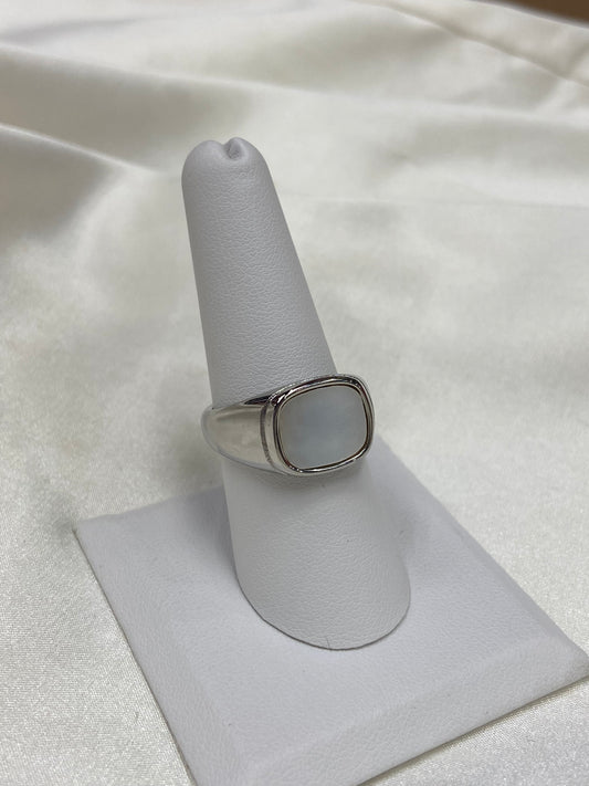 MOP Silver Stainless Steel Ring