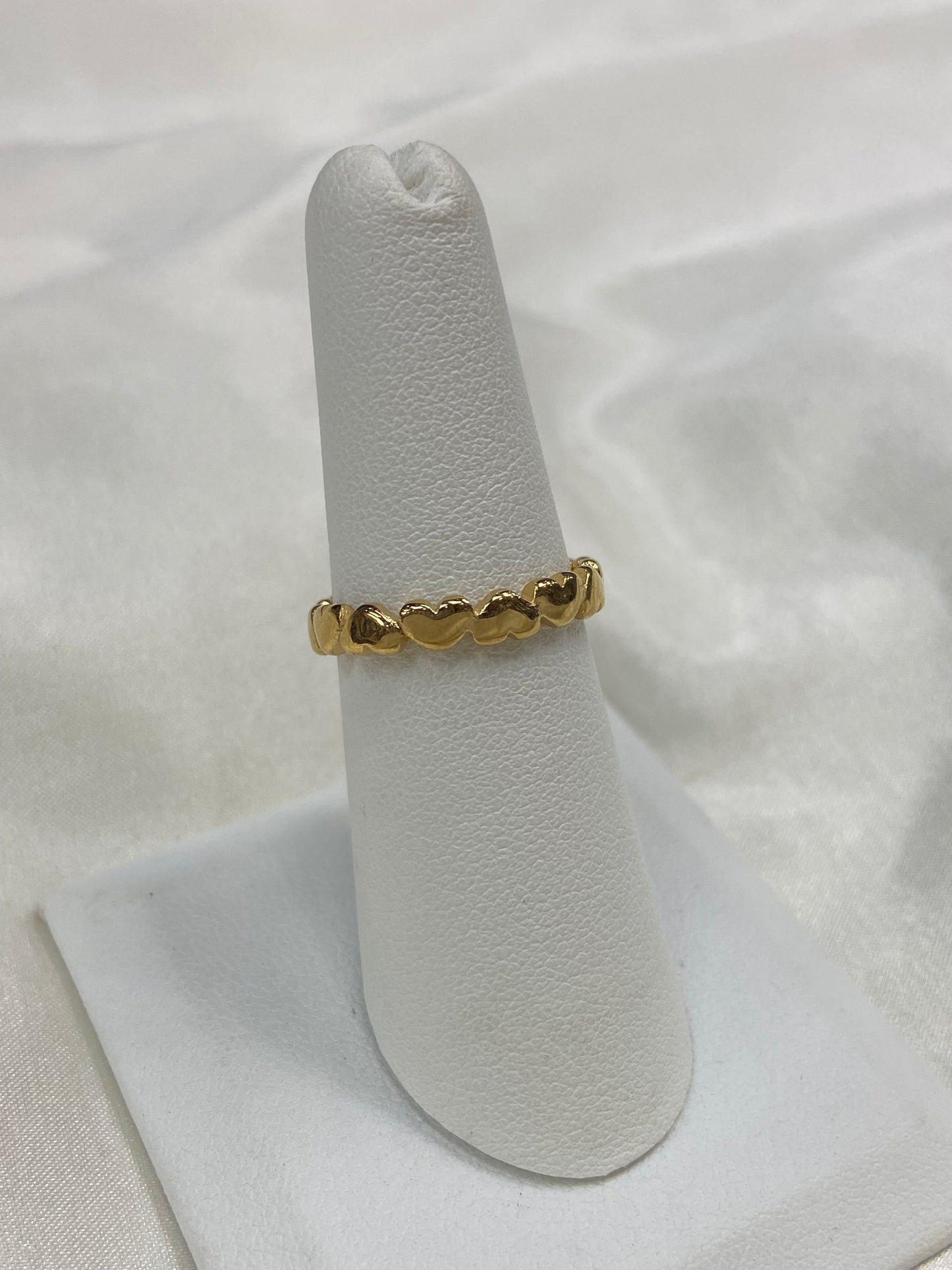 Upside Hearts Stainless Steel Gold Ring