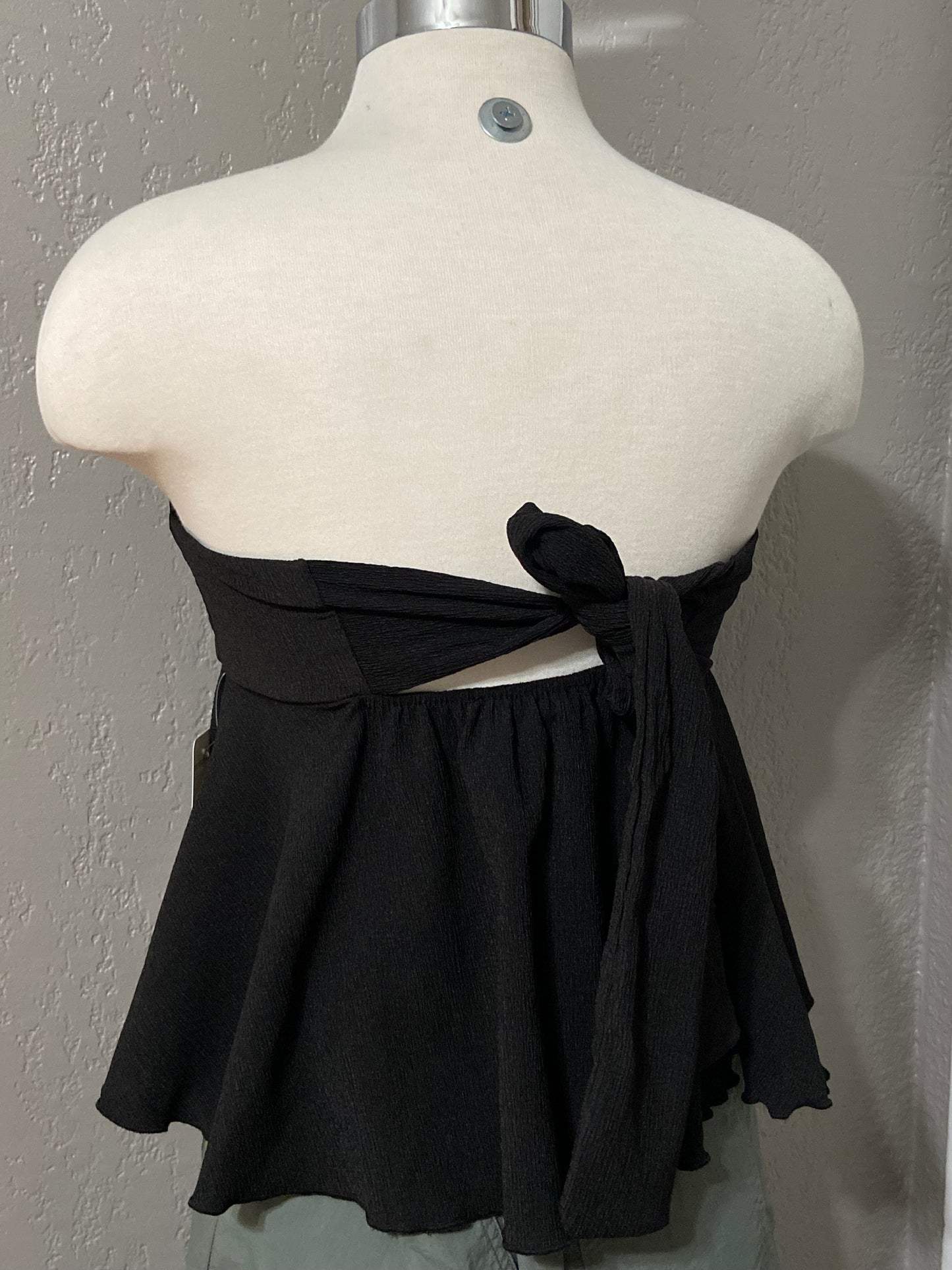 Black Peplum Tube Top