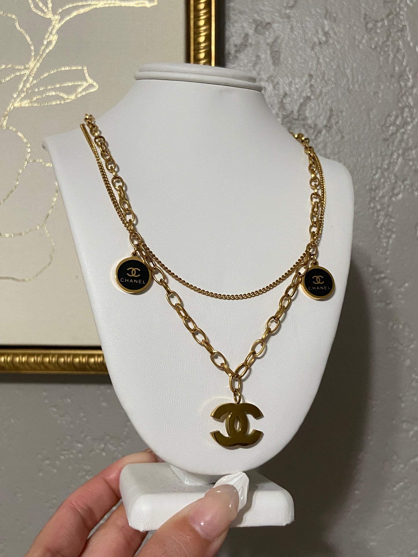 CC Charm Stainless Steel Gold Necklace
