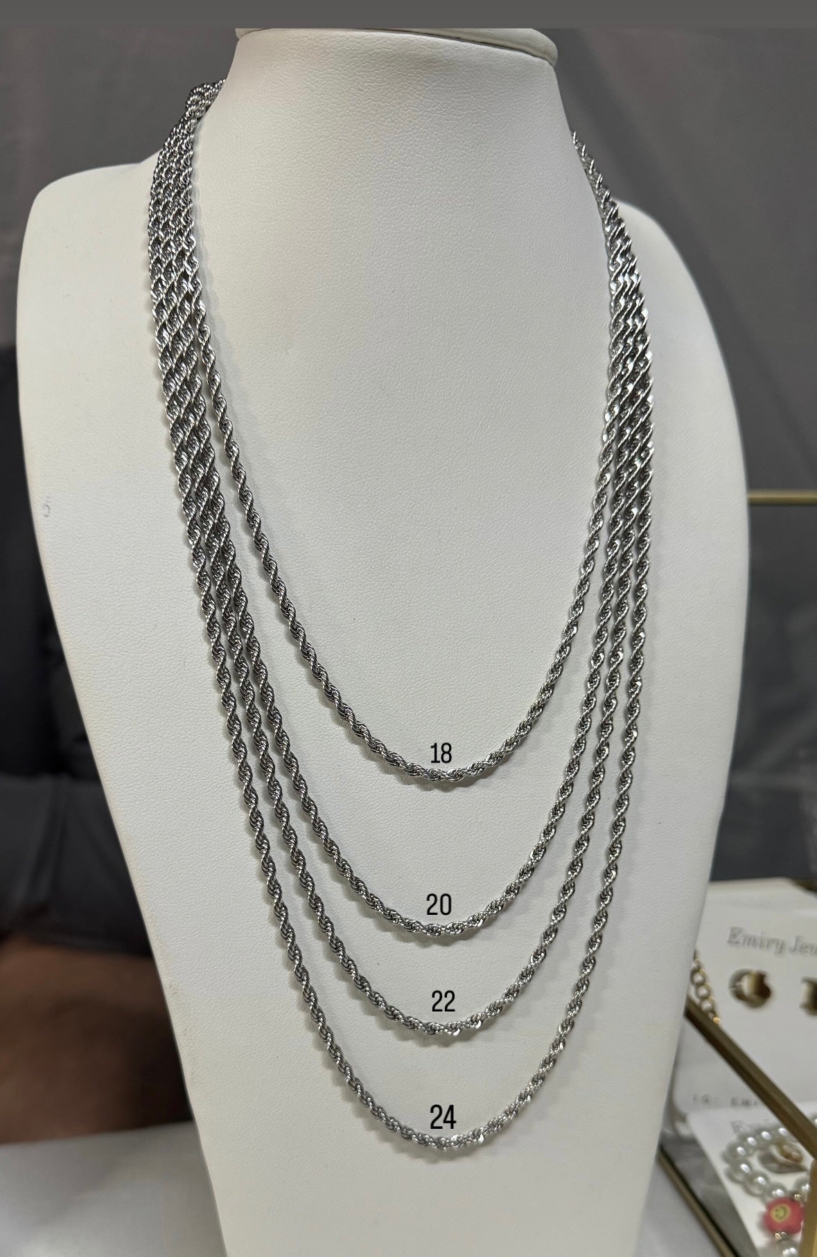 Silver Stainless Steel Rope Chain