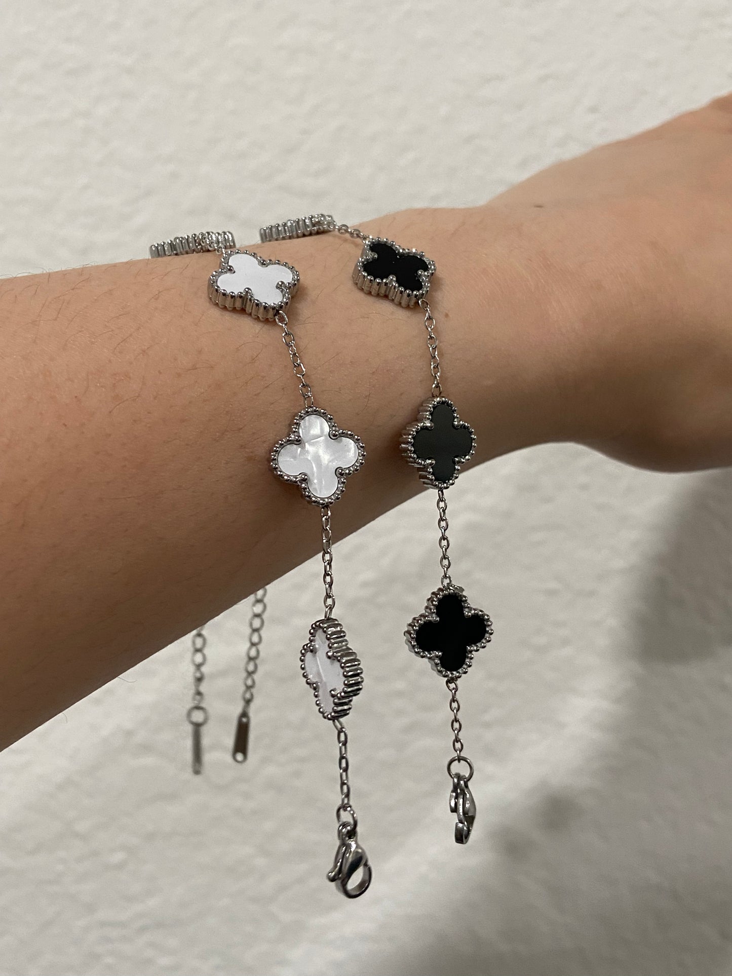 V C A Stainless Steel Silver Bracelets