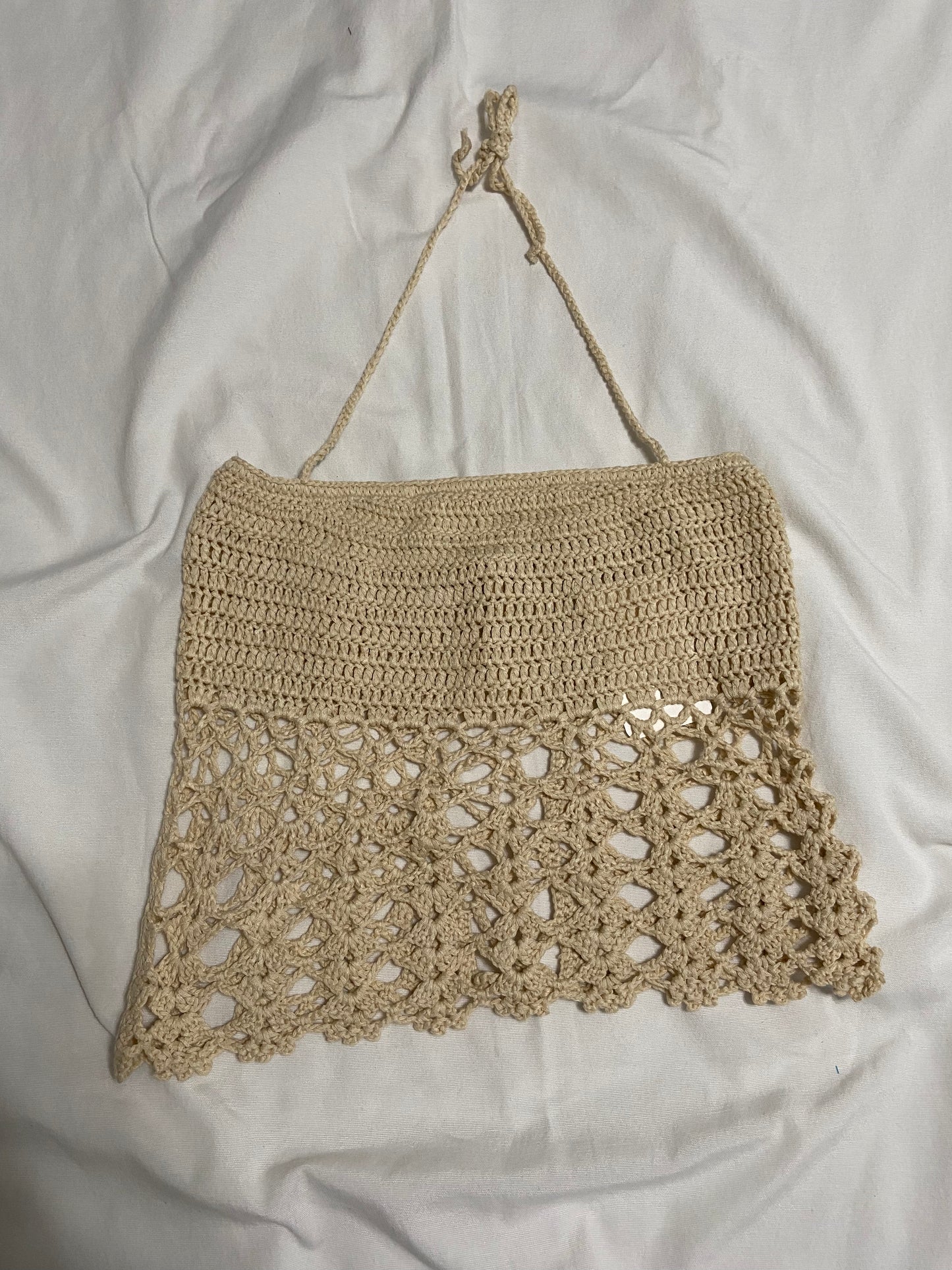 Cream Crotchet Halter Top