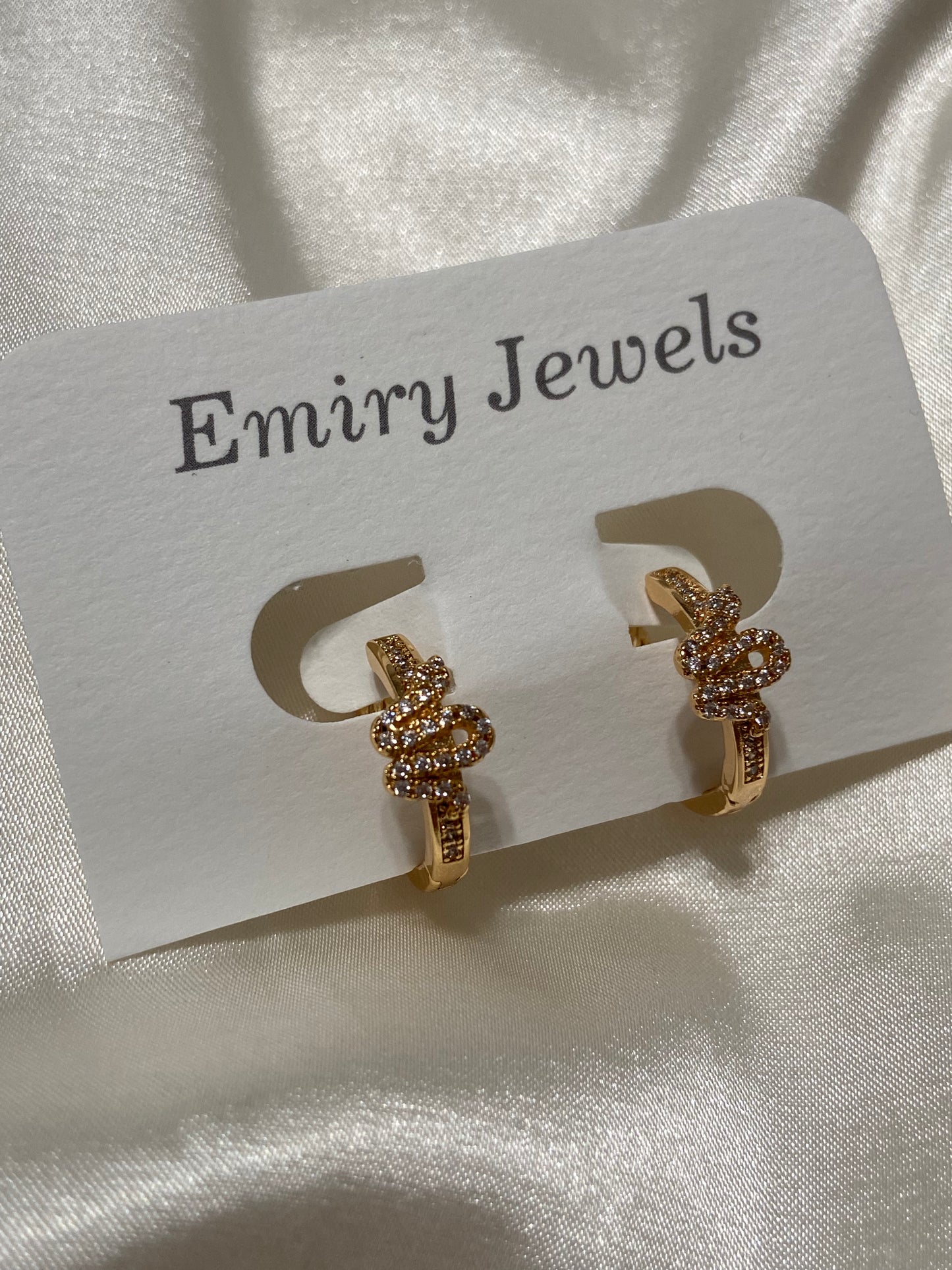 14k Gold Filled Snake CZ Earrings
