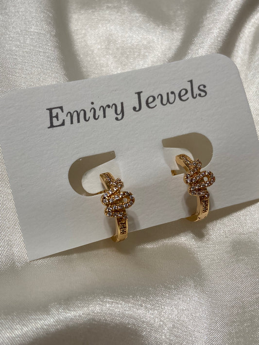 14k Gold Filled Snake CZ Earrings