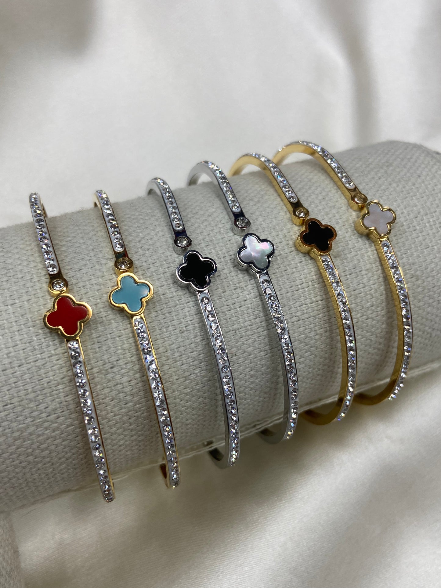 Black Clover Stainless Steel Silver Bracelet