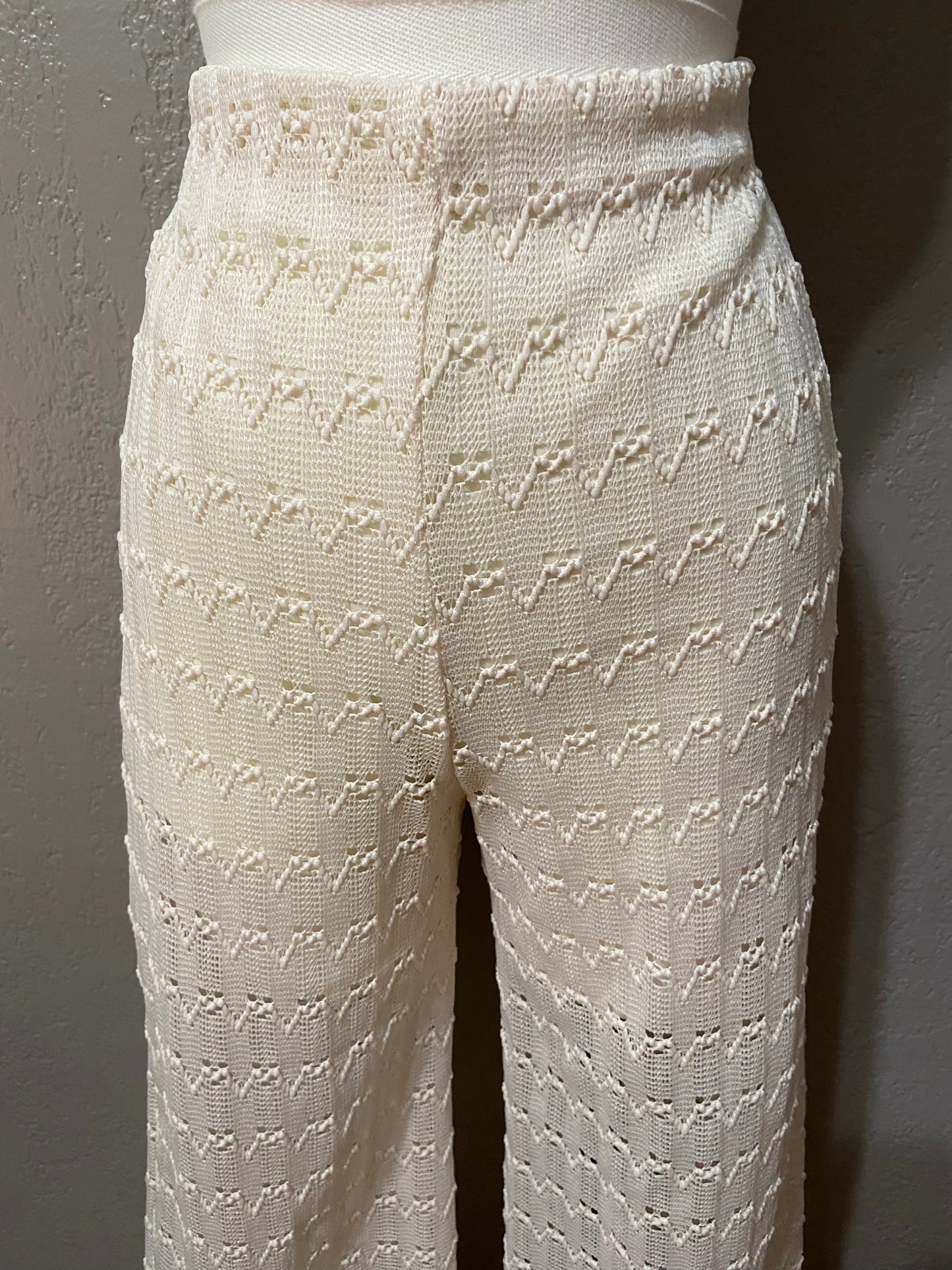 Cream Crotchet Pants