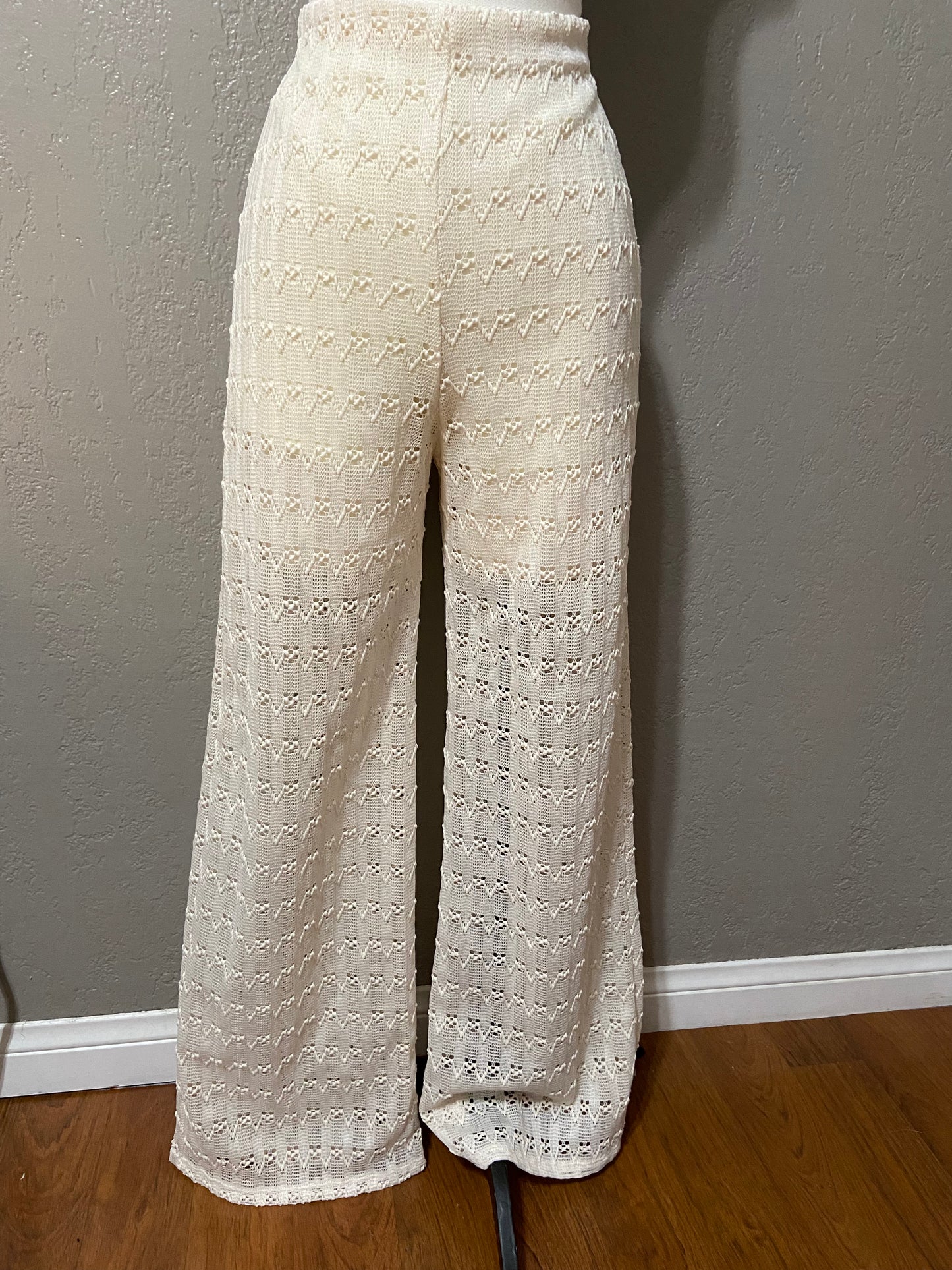 Cream Crotchet Pants