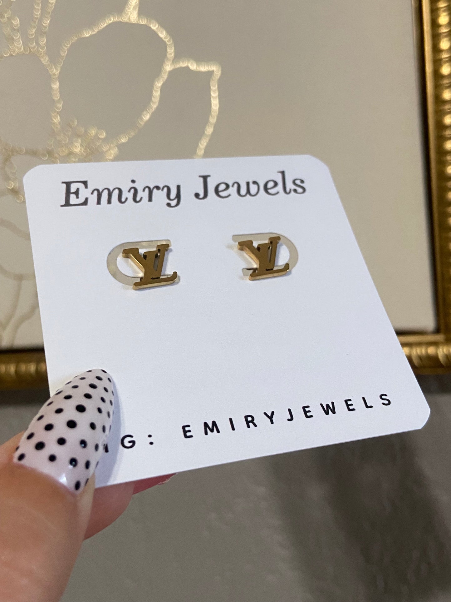 Mini LV Gold Stainless Steel Earrings
