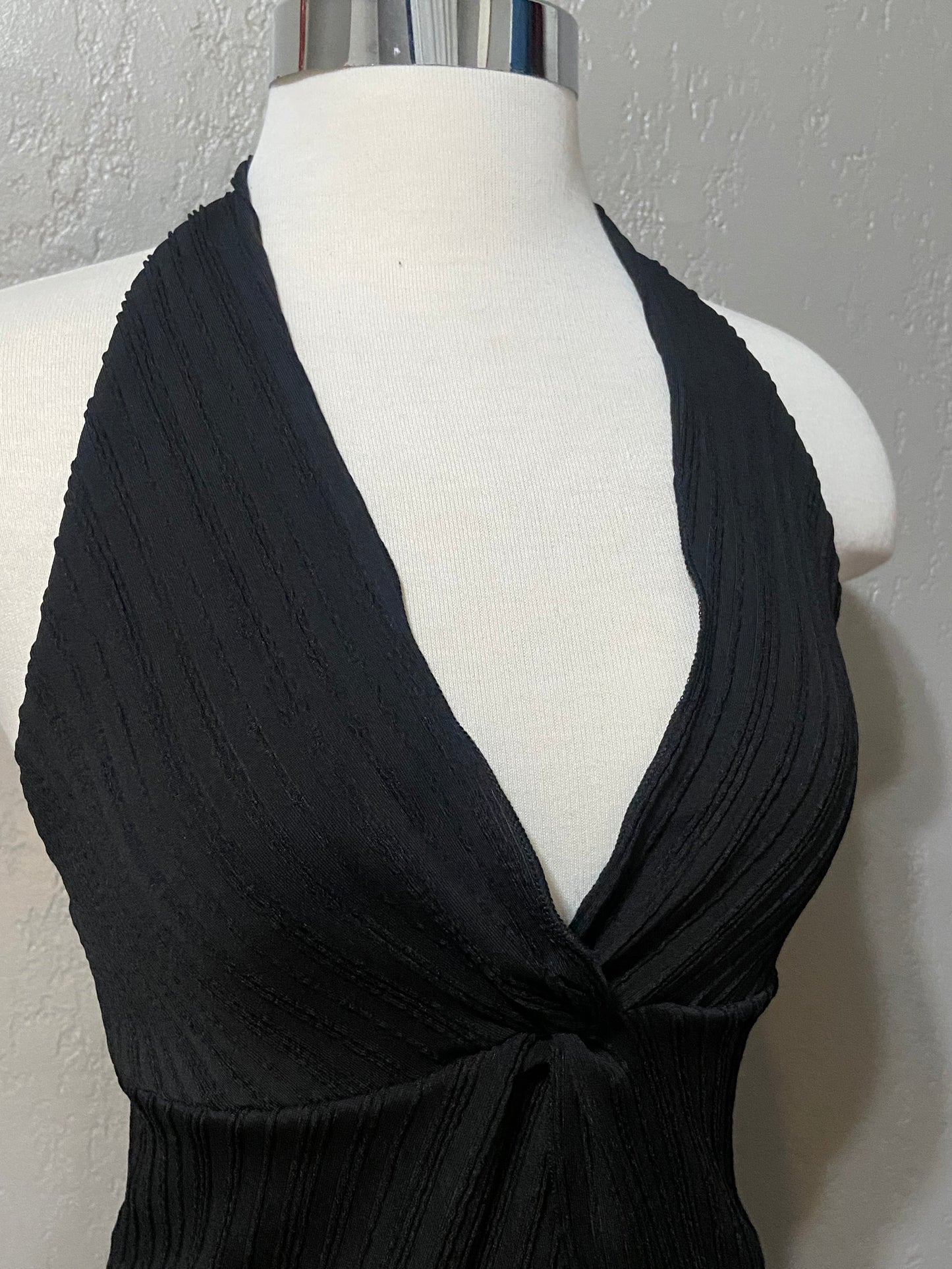 Black Halter Tie Top