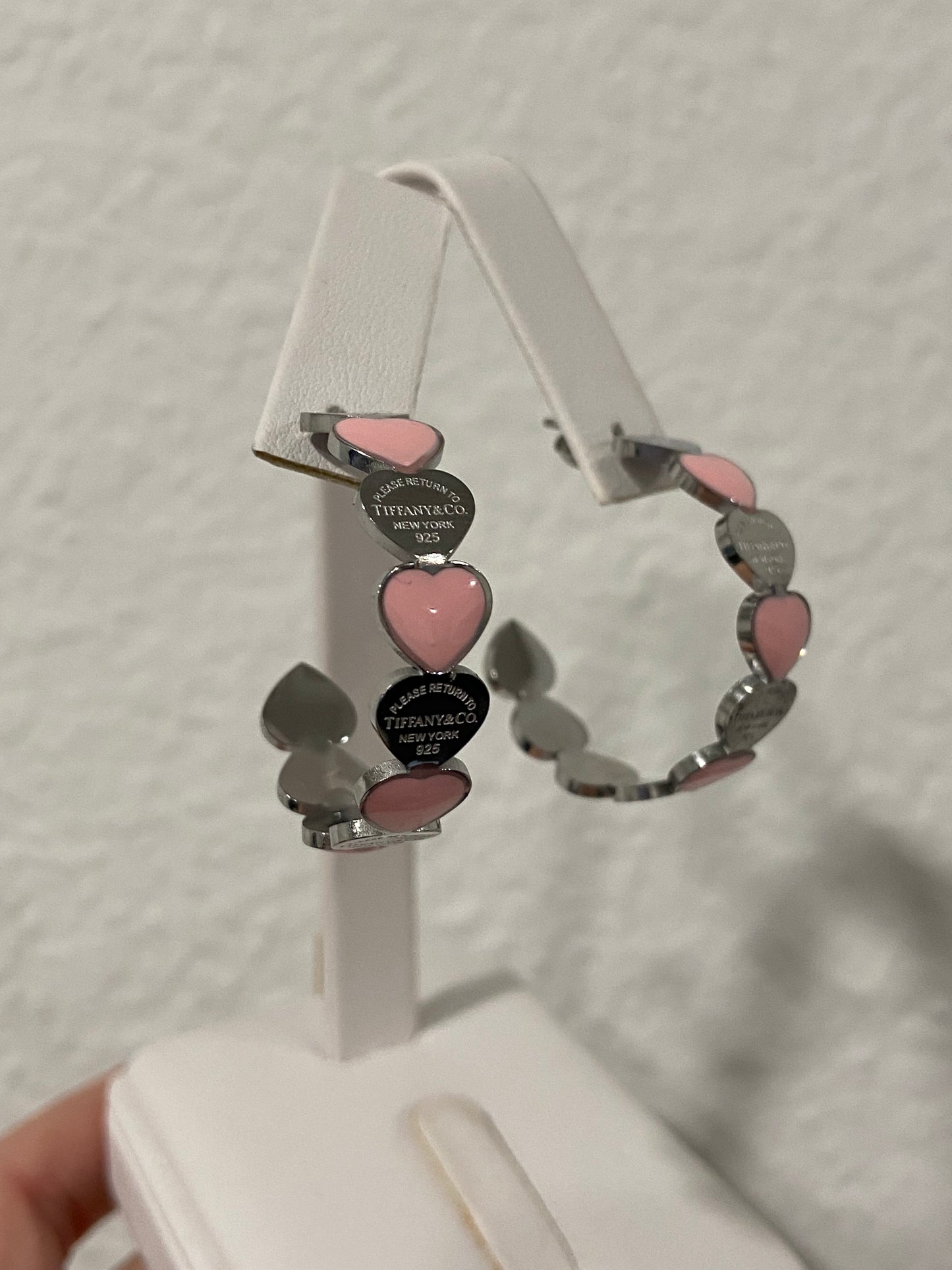 Silver Tiff & Co Stainless Steel Hoops