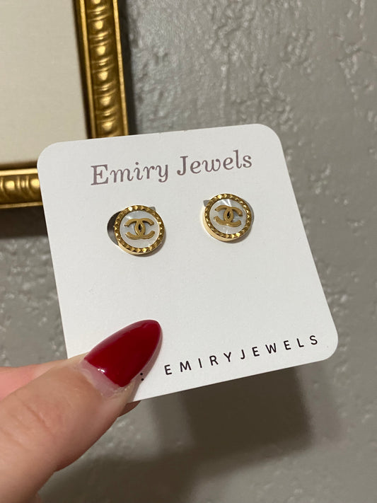CC Stainless Steel Gold Earrings