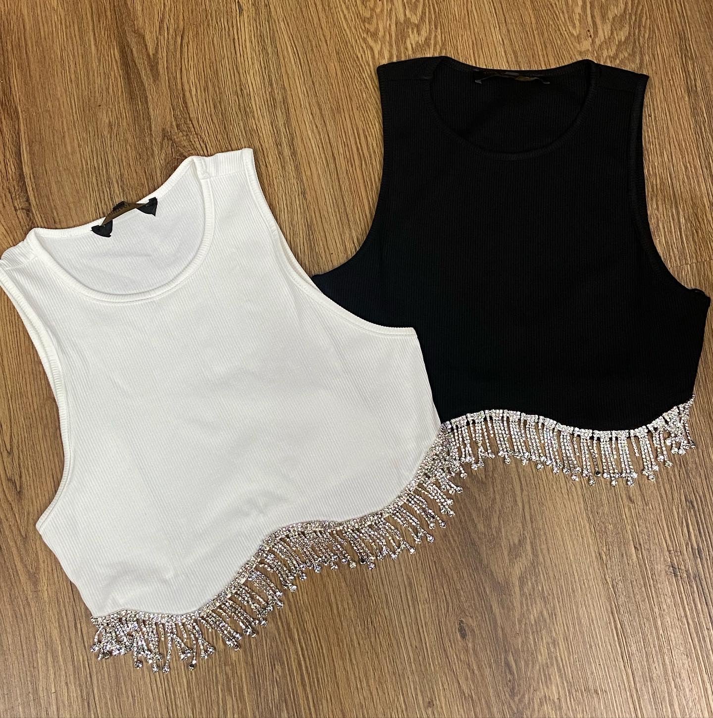 Rhinestone Crop Top