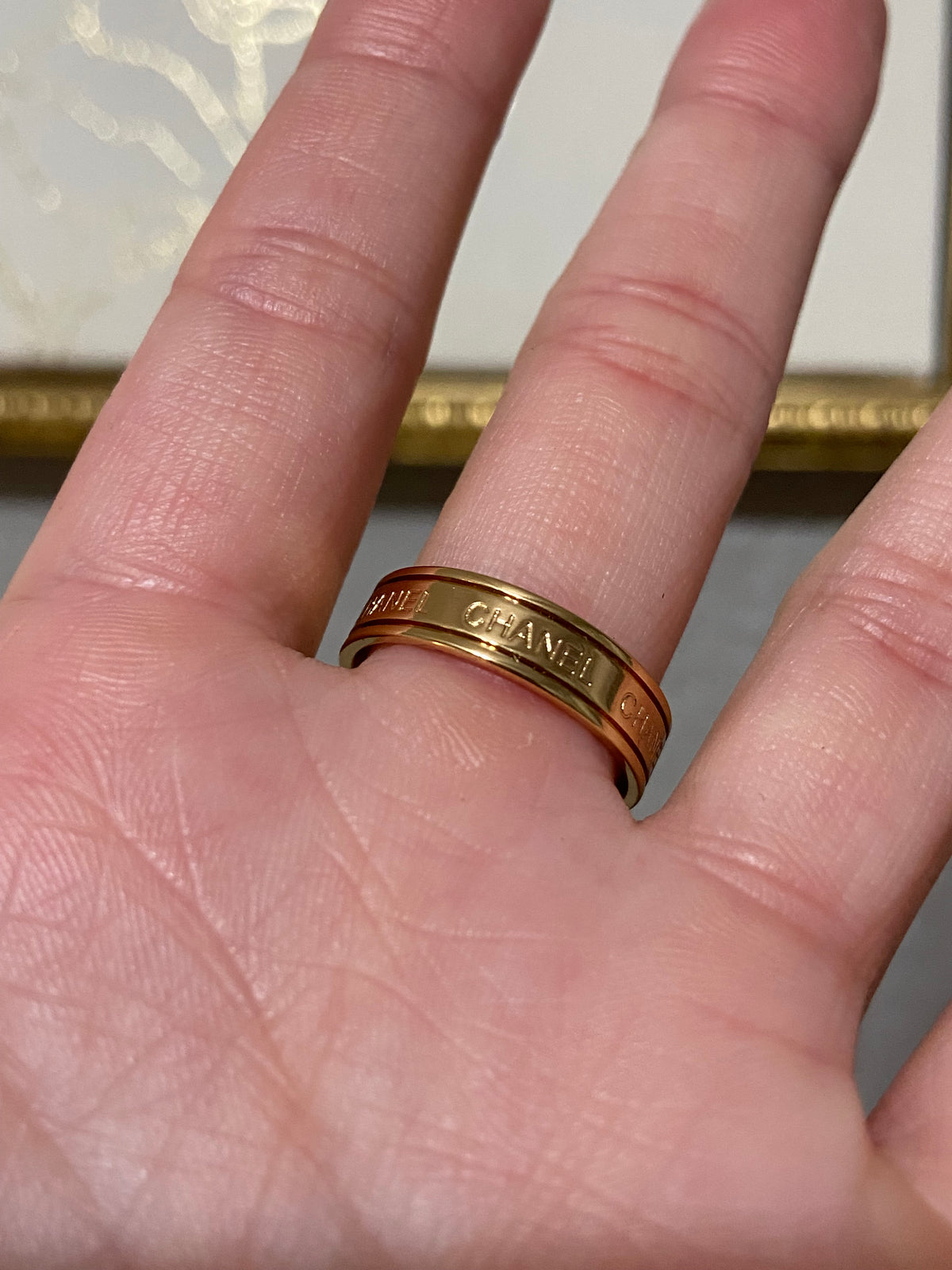 CC Stainless Steel Gold Ring