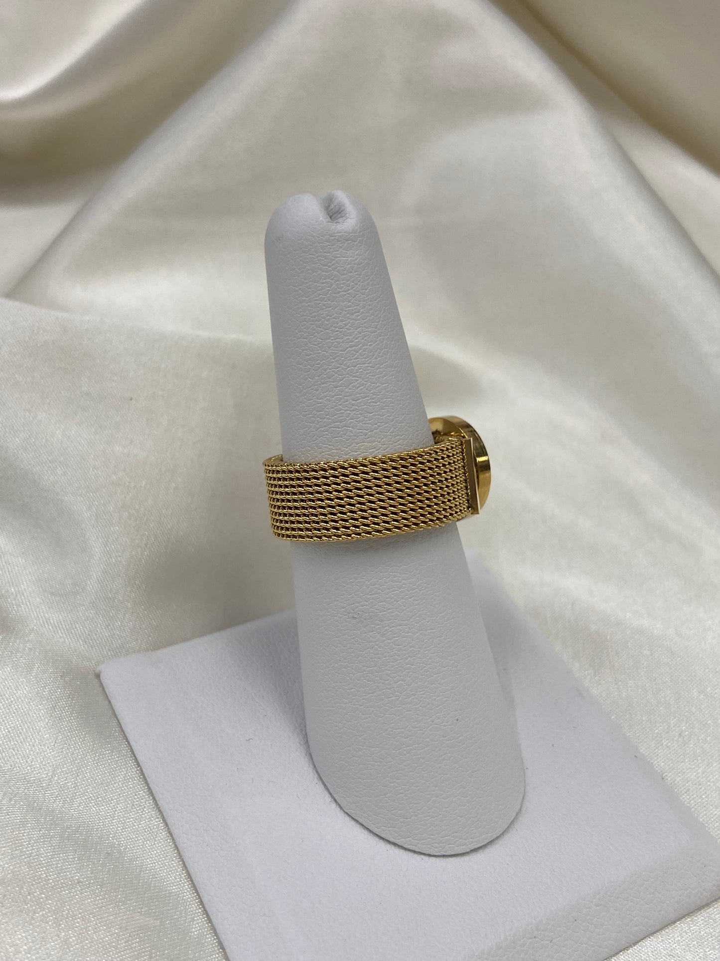 Roman Numeral Circle Stainless Steel Gold Ring