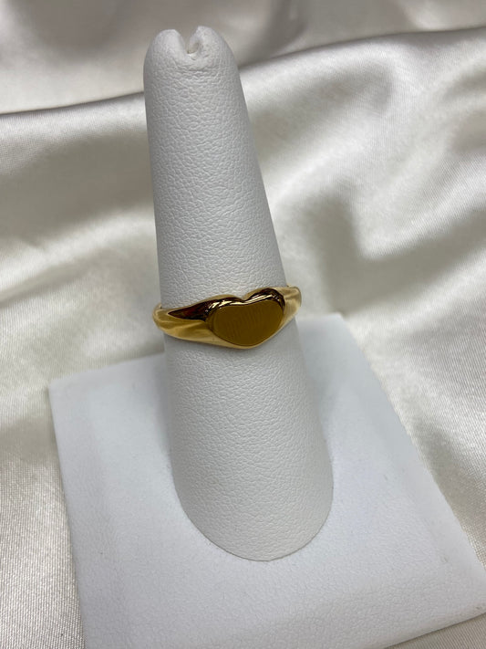 Gold Heart Stainless Steel Ring