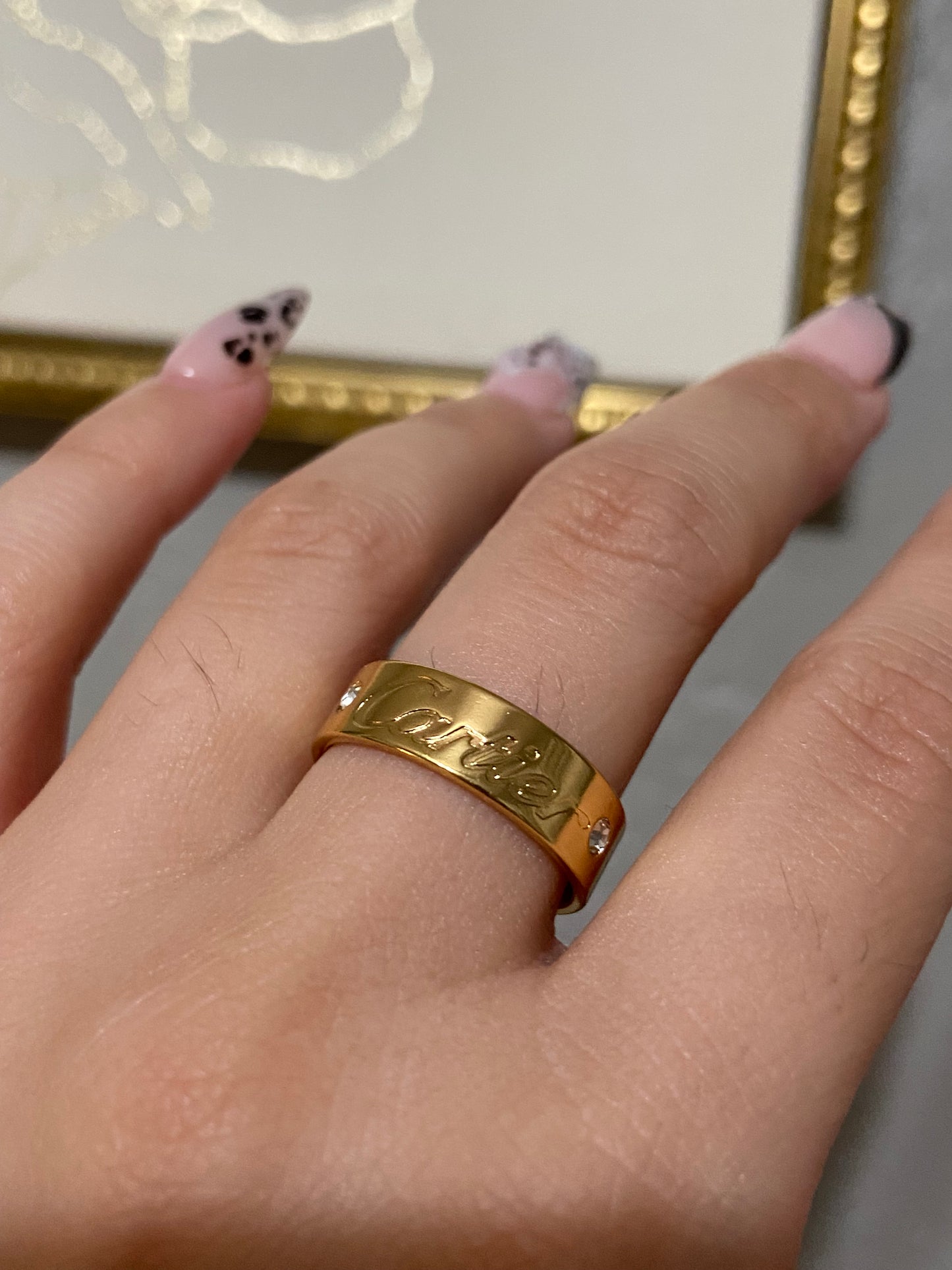 Carti CZ Stainless Steel Gold Ring