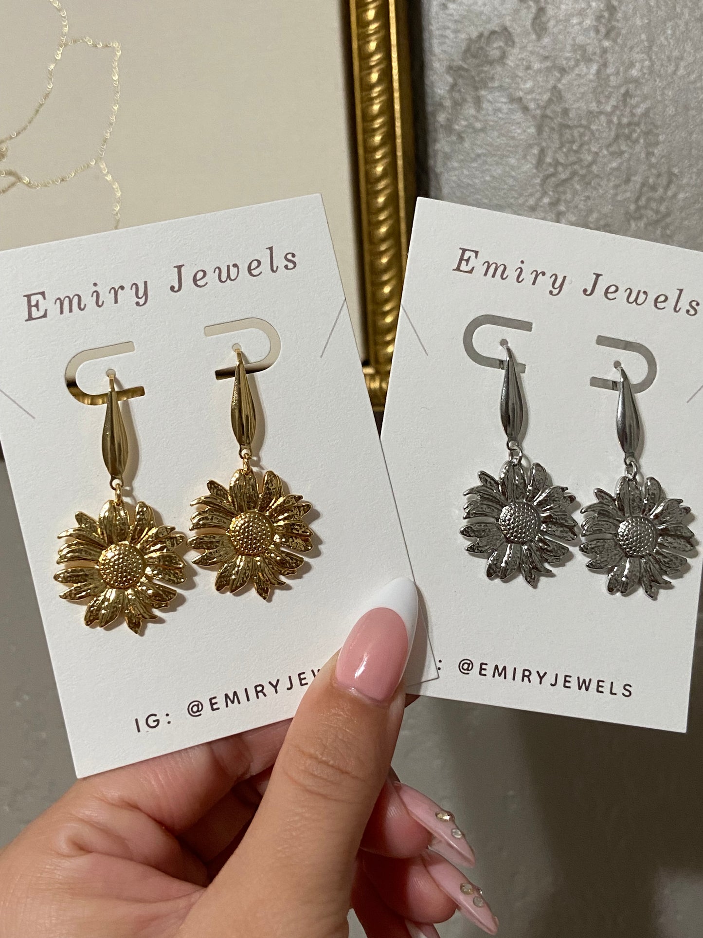 Flower Drop Stainless Steel Earrings
