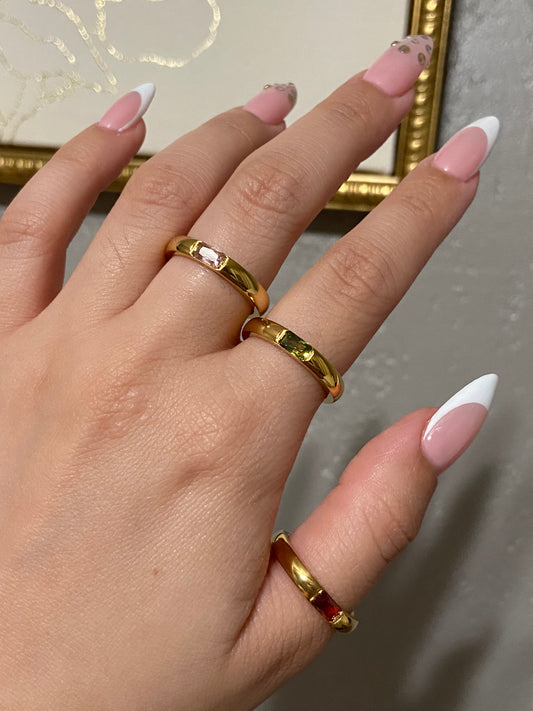 Colorful Stainless Steel Gold Ring
