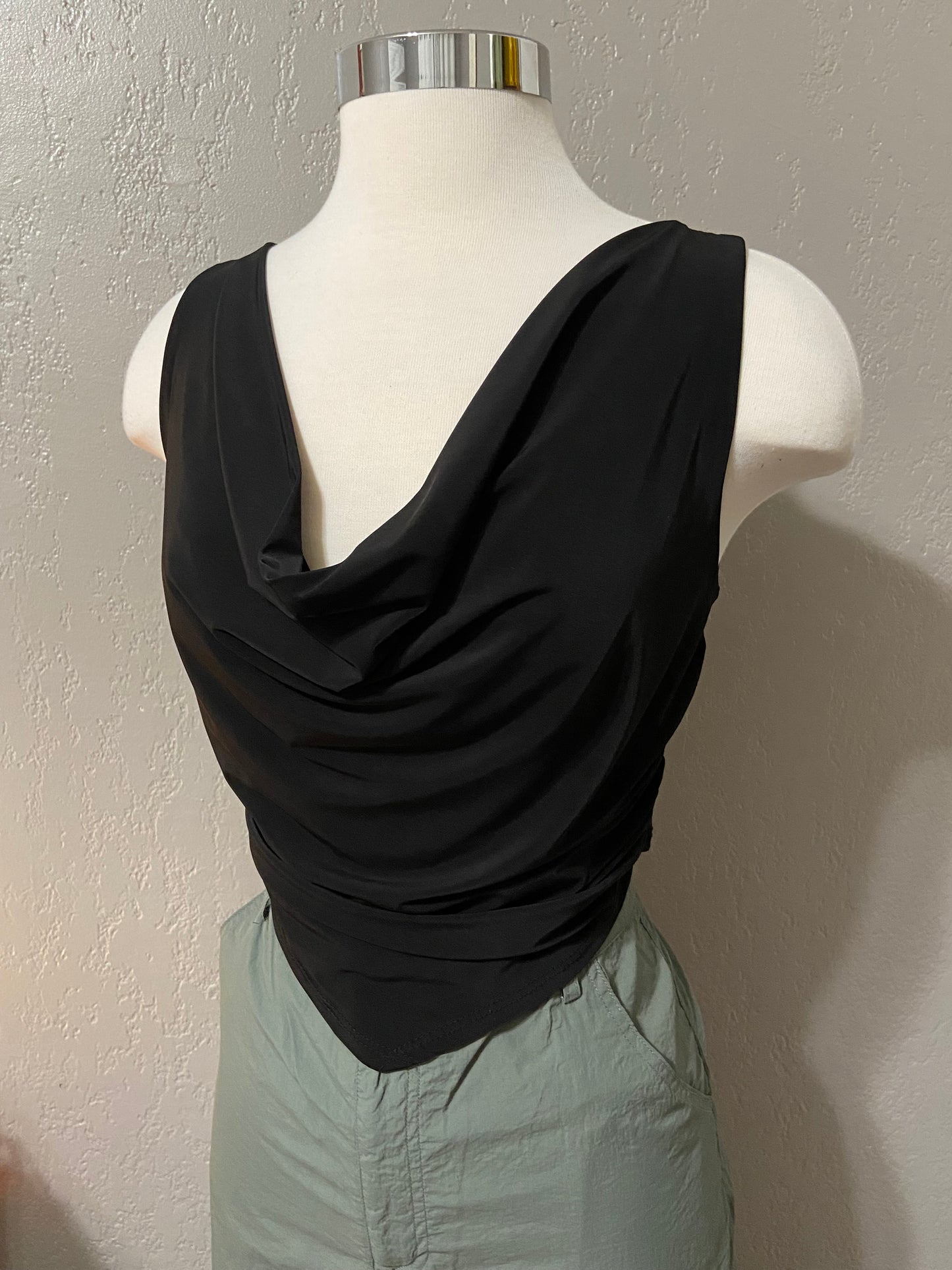 Black Cowl Neck Tank