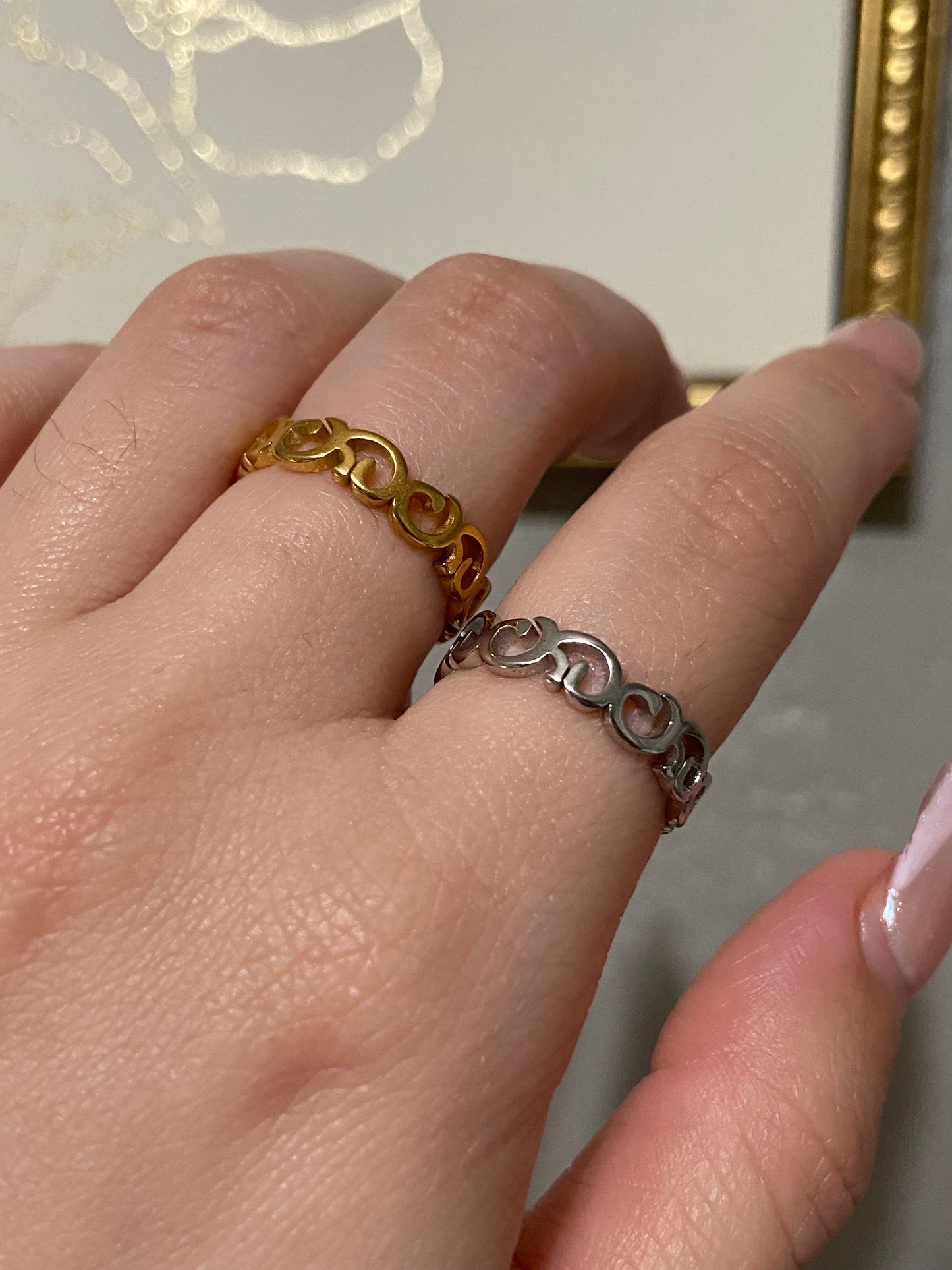 Ocean Waves Stainless Steel Ring