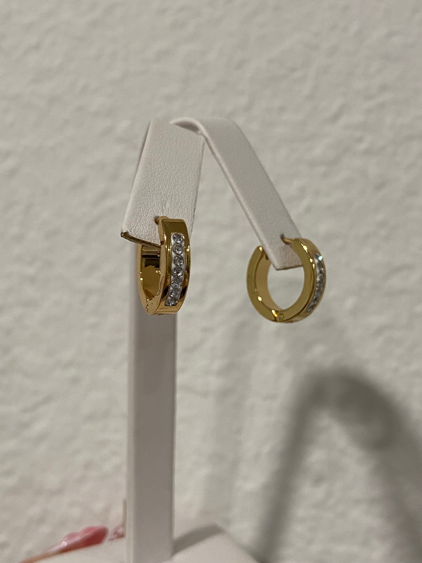 Gold CZ Stainless Steel Hoops