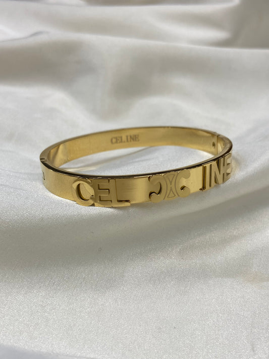 Gold Celin Stainless Steel Bangle