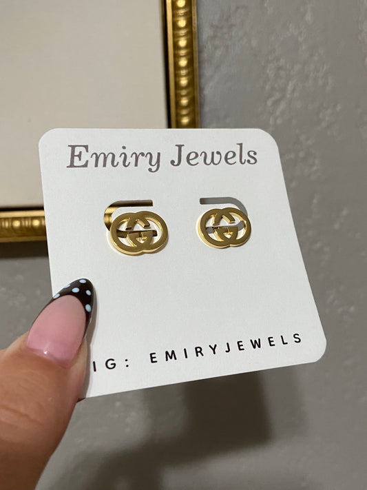 Gold GG Stainless Steel Earrings