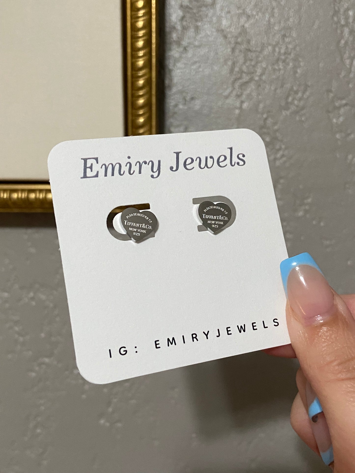 Tiff & Co Silver Heart Stainless Steel Studs