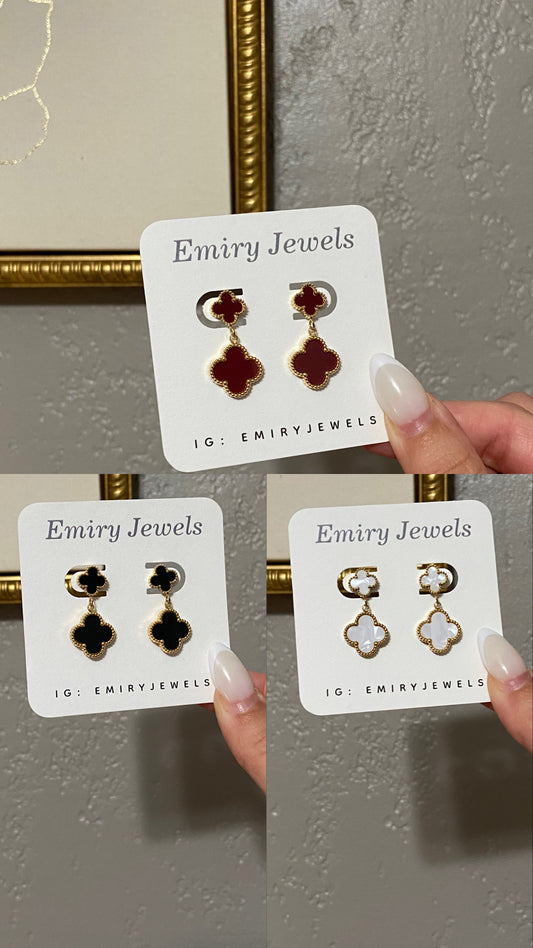 Clovers Drop Stainless Steel Earrings